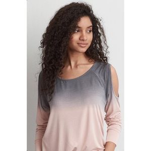 American Eagle Cold Shoulder Ombre Top